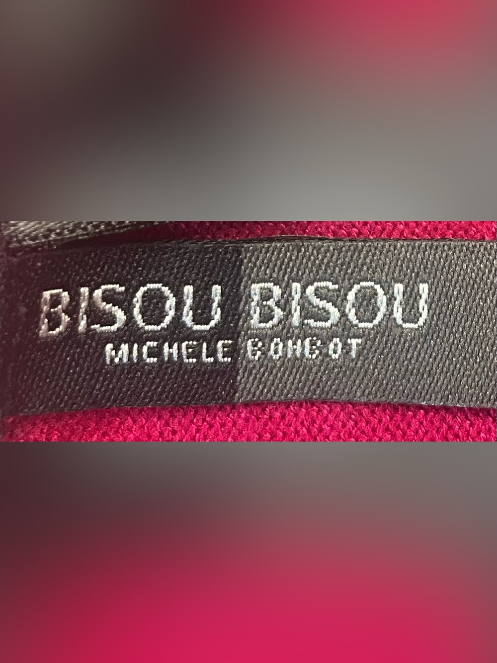 Bisou Bisou Raspberry Knit Top with Ruched/Chained Tank Shoulders, Sz: L - Picture 7 of 9